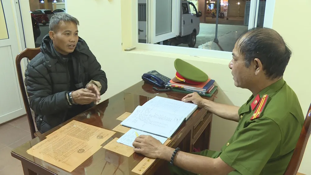 Cơ quan công an đang làm việc với đối tượng Phan Phúc Lài