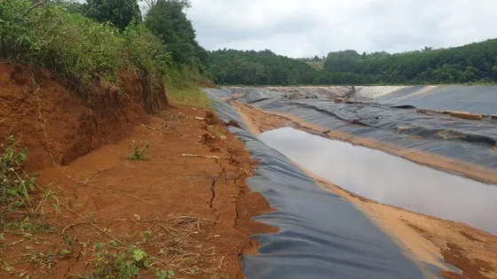 Hiện trường vụ sụt lún ở KCN Nhân Cơ