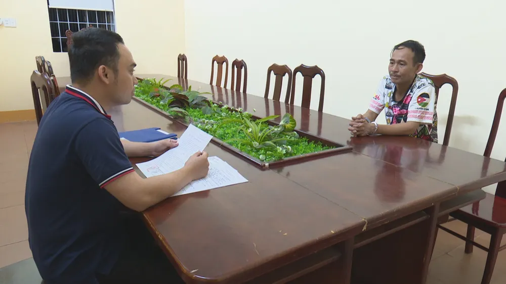 Cơ quan công an đang lấy lời khai đối tượng Thắng