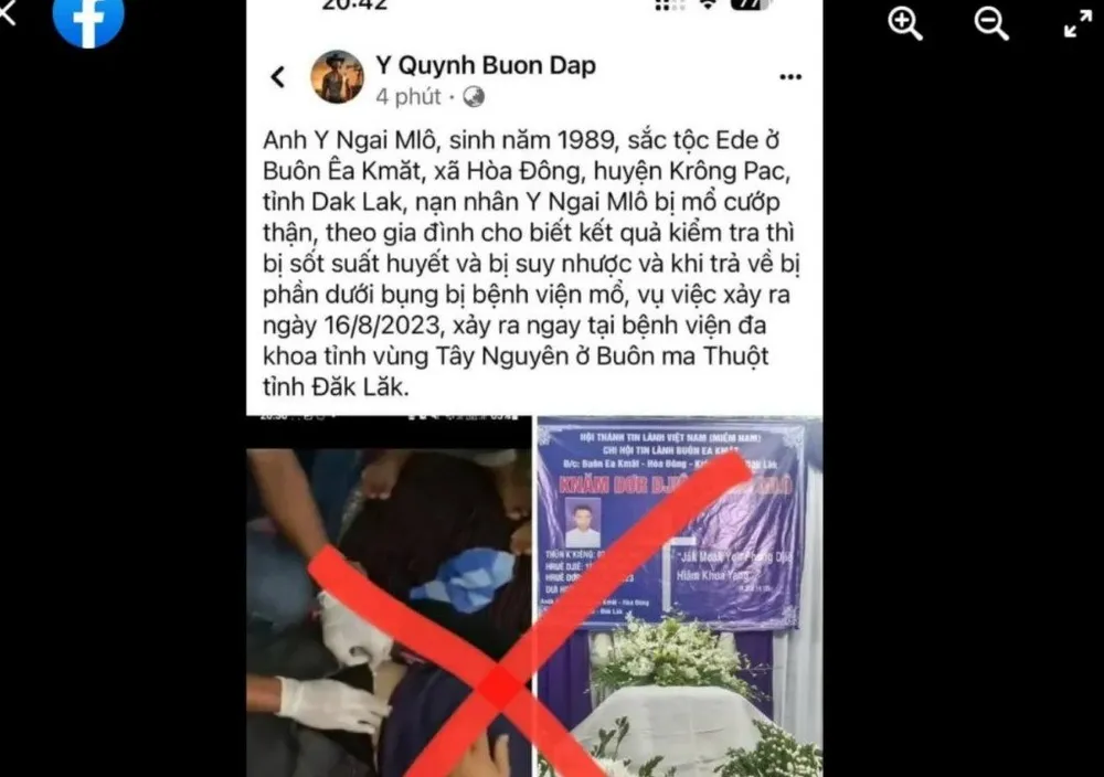 Thông tin sai sự thật được đăng tải trên mạng xã hội Thông tin sai sự thật được đăng tải trên mạng xã hội