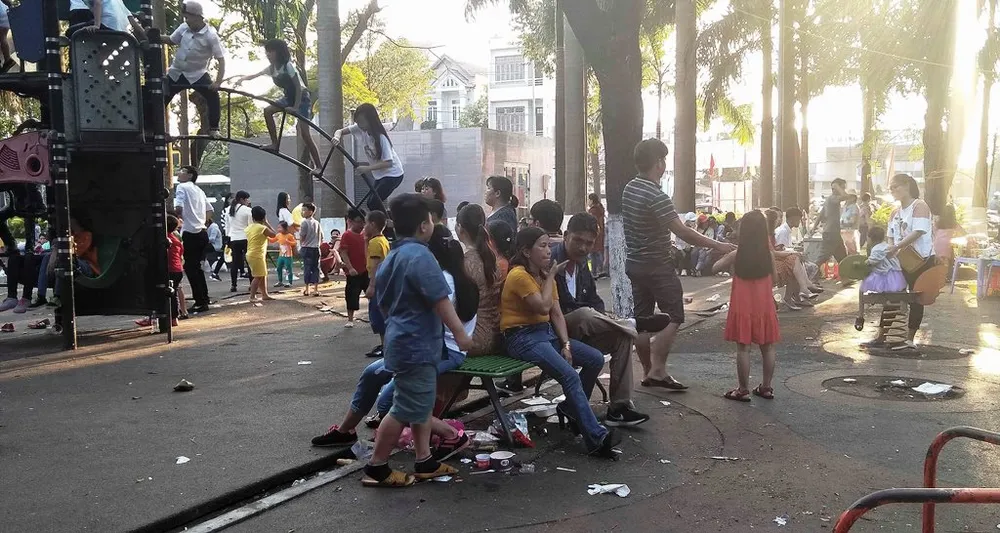 Đà Nẵng: Công viên 29 tháng 3 ngập rác sau tết ảnh 2