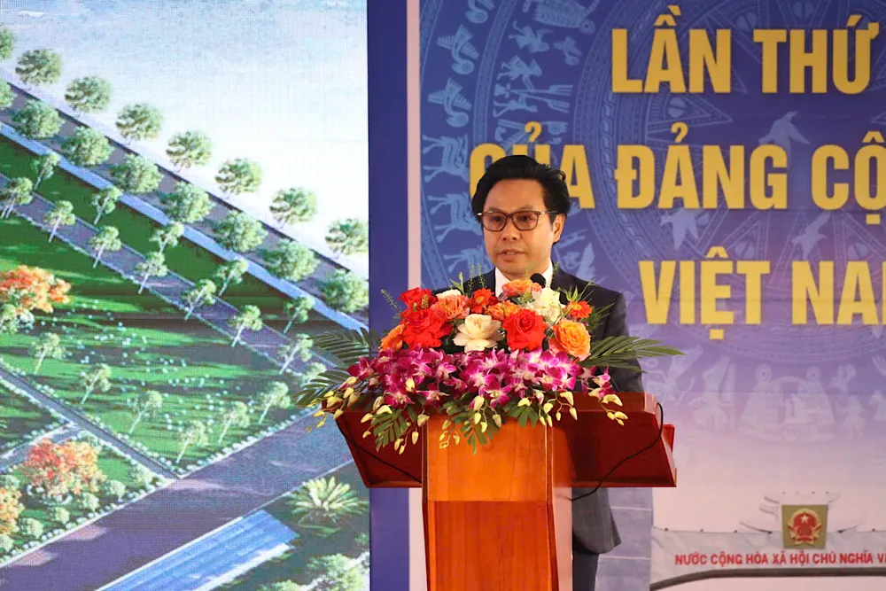 Ông Phạm Xuân Điệp, Giám đốc Ban Quản lý các dự án đầu tư xây dựng tỉnh Gia Lai (chủ đầu tư) phát biểu