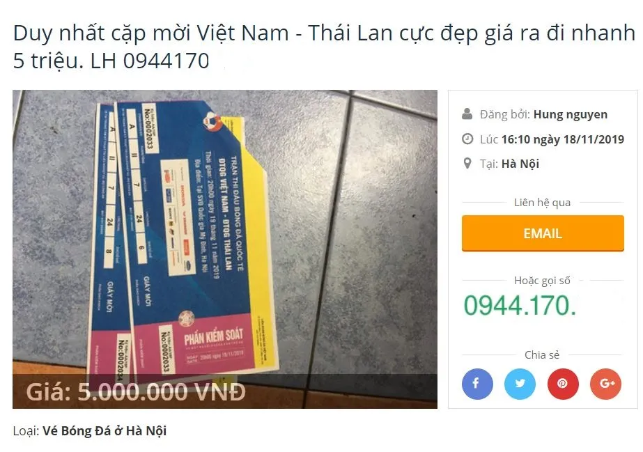 Vé chợ đen Việt Nam - Thái Lan tăng phi mã ảnh 2