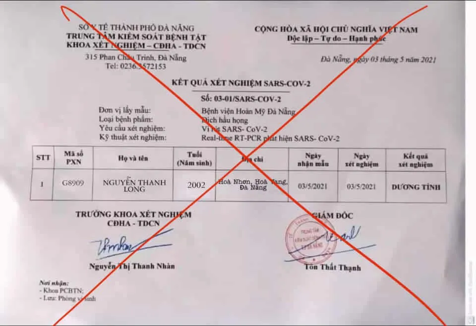 Triệu tập đối tượng đăng tải kết quả xét nghiệm SARS-CoV-2 giả lên mạng xã hội ảnh 1