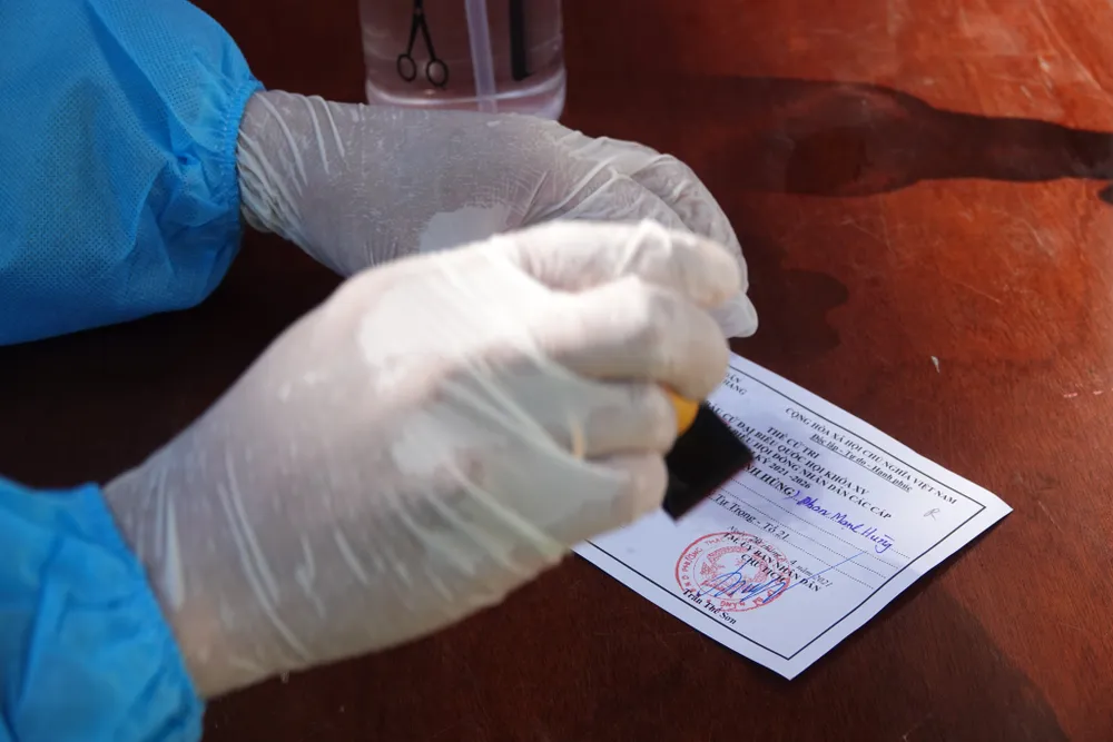 Đà Nẵng: Diễn tập bầu cử tại khu vực phong tỏa chung cư F-Home ảnh 12