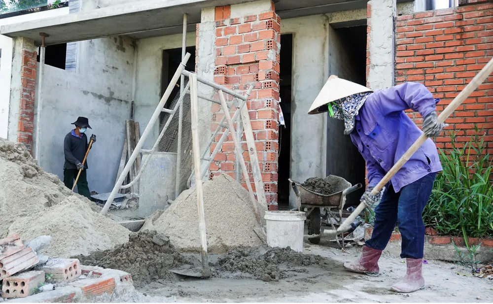 Một công trình nhà ở trên địa bàn quận Sơn Trà đang dang dở