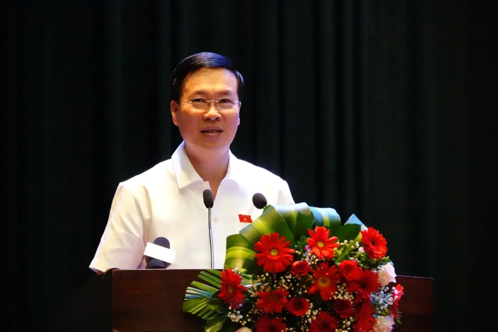 Thường trực Ban Bí thư Võ Văn Thưởng tại buổi tiếp xúc cử tri