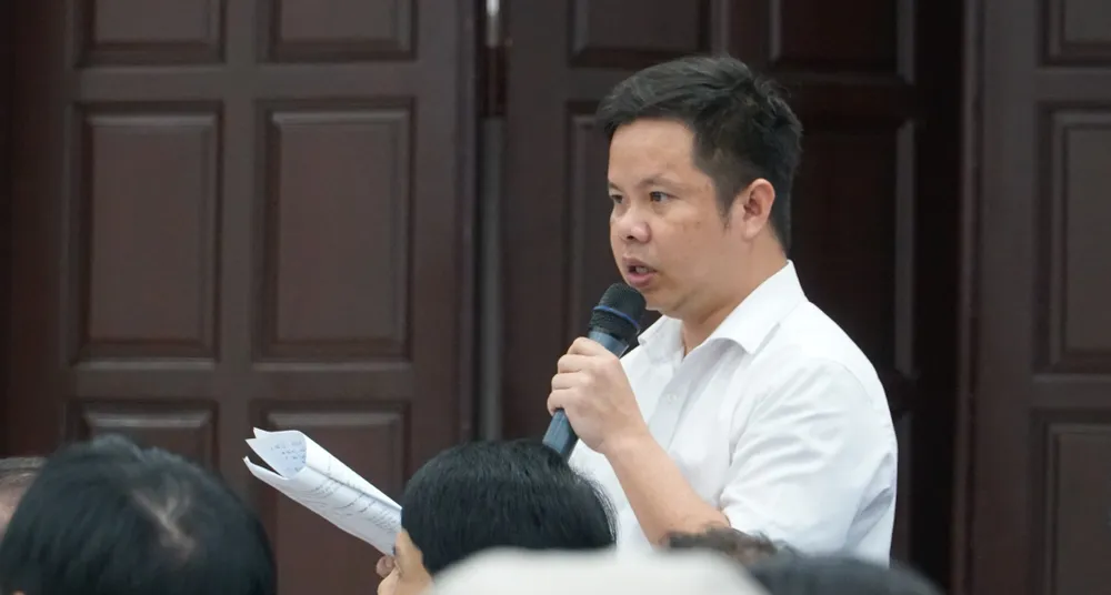 Ông Lê Minh Tường, Phó Giám đốc Sở Kế hoạch - Đầu tư TP Đà Nẵng thông tin tại họp báo