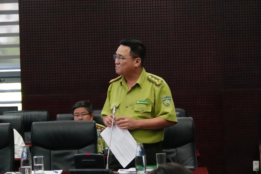 Ông Phan Thế Dũng, Chi cục trưởng Chi cục Kiểm lâm TP Đà Nẵng phát biểu. Ảnh: XUÂN QUỲNH