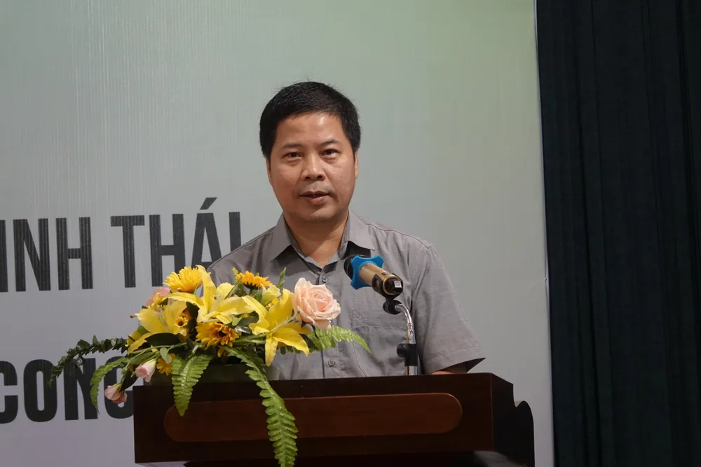 Ông Thái Ngọc Trung, Phó Trưởng ban Ban Quản lý Khu CNC và các KCN Đà Nẵng phát biểu. Ảnh: XUÂN QUỲNH