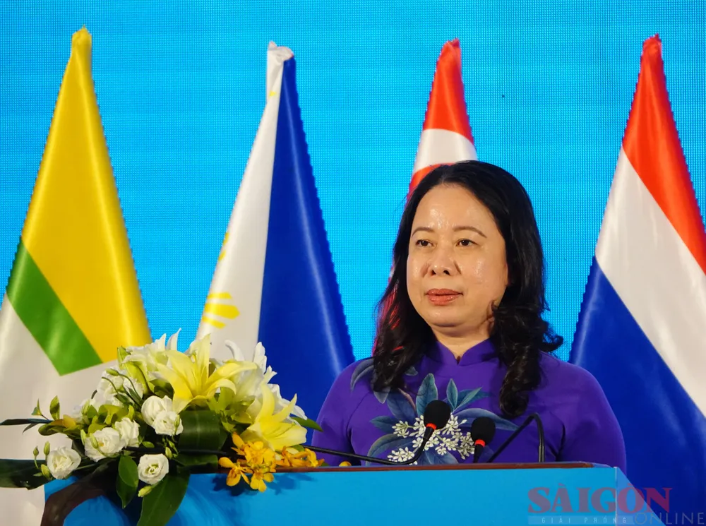 Phó Chủ tịch nước Võ Thị Ánh Xuân phát biểu. Ảnh: XUÂN QUỲNH