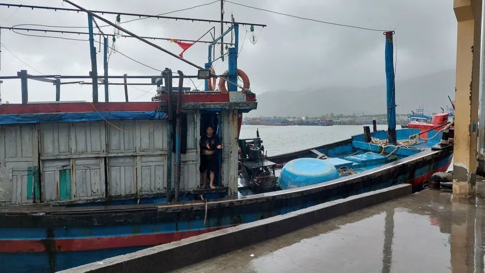 Tàu thuyền đã vào khu vực tránh trú. Ảnh: PHẠM NGA