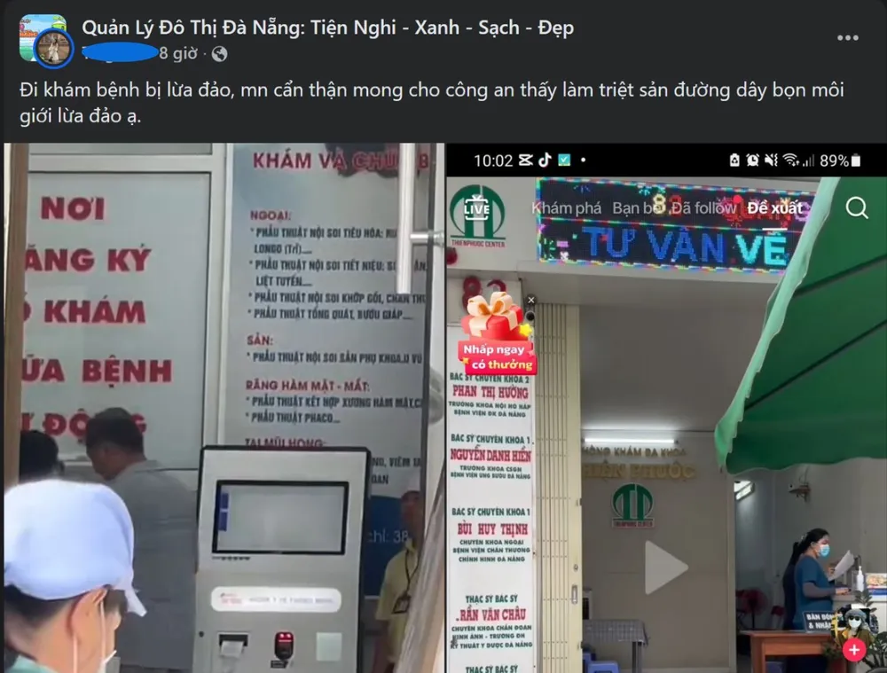 Chị T.L. đăng tải thông tin lên mạng xã hội