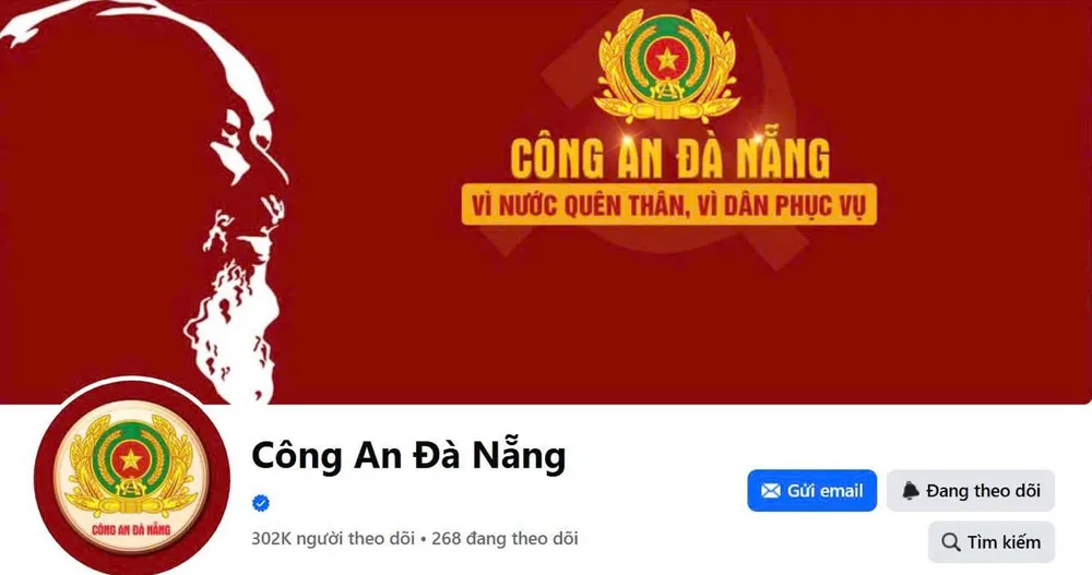 Giao diện fanpage Công an Đà Nẵng thu hút hàng trăm nghìn lượt theo dõi 