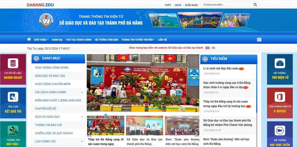 Trang thông tin chính thức duy nhất của Sở GD-ĐT TP Đà Nẵng