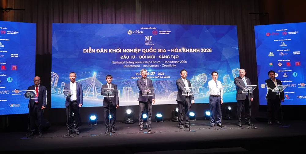 Nghi thức khởi động Diễn đàn Khởi nghiệp Quốc gia – Hòa Khánh 2026. Ảnh: XUÂN QUỲNH