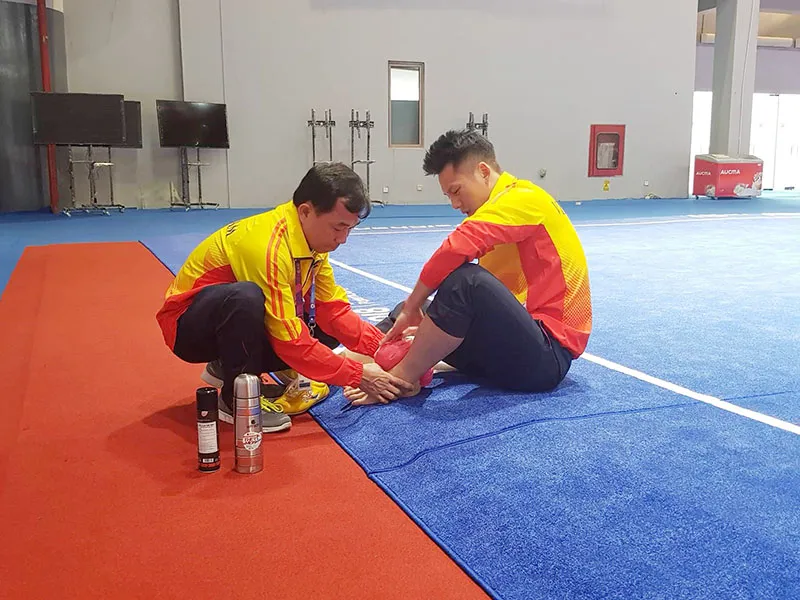 Asiad 2018: Võ sĩ wushu Trần Xuân Hiệp bỏ cuộc vì chấn thương ảnh 2