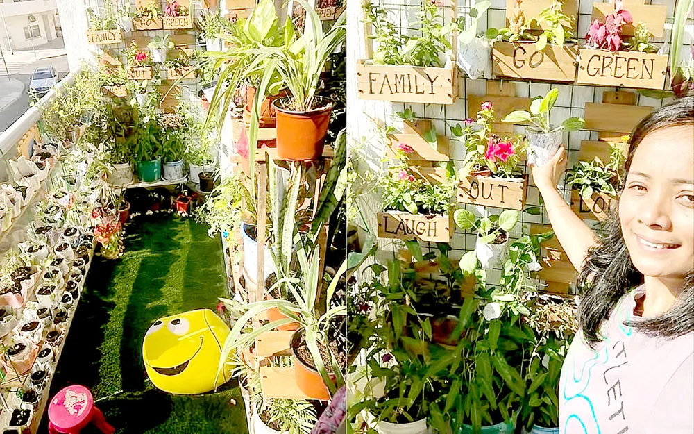 Một khu vườn trên ban công ở Dubai