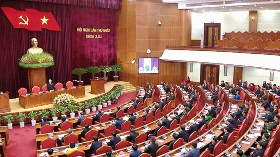 Quang cảnh Hội nghị lần thứ nhất Ban Chấp hành Trung ương Đảng khóa XIII