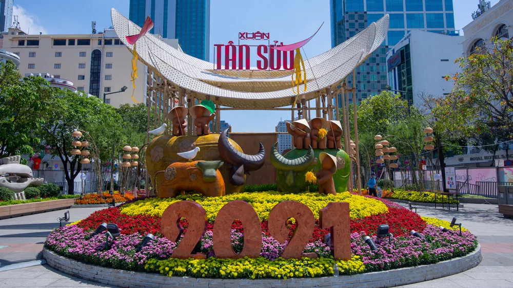  Đường hoa Nguyễn Huệ Tết Tân Sửu 2021