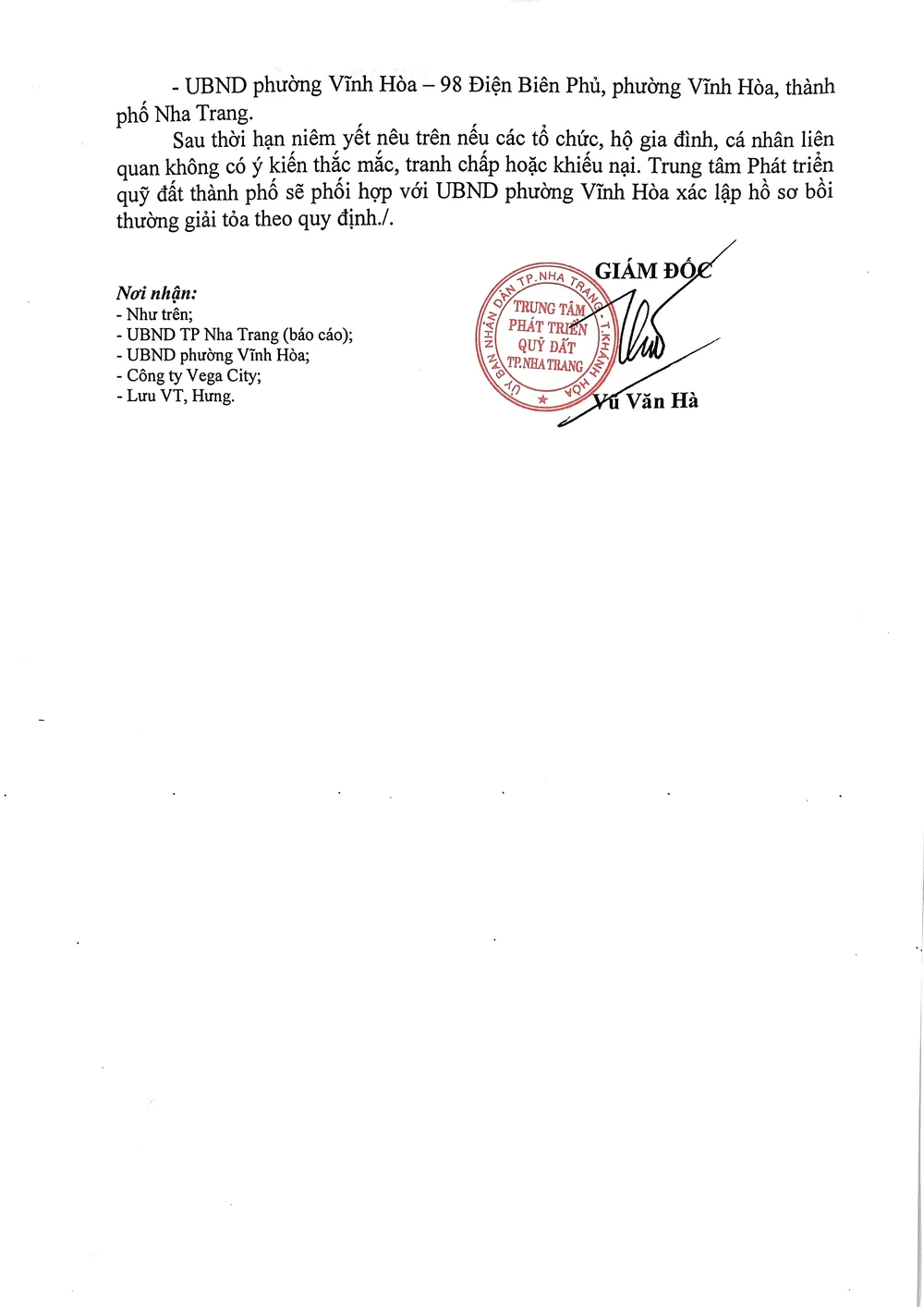 Trung tâm Phát triển quỹ đất thành phố Nha Trang thông báo tiến hành niêm yết Mảnh trích đo địa chính các thửa đất thuộc dự án Champarama Resort & Spa ảnh 2