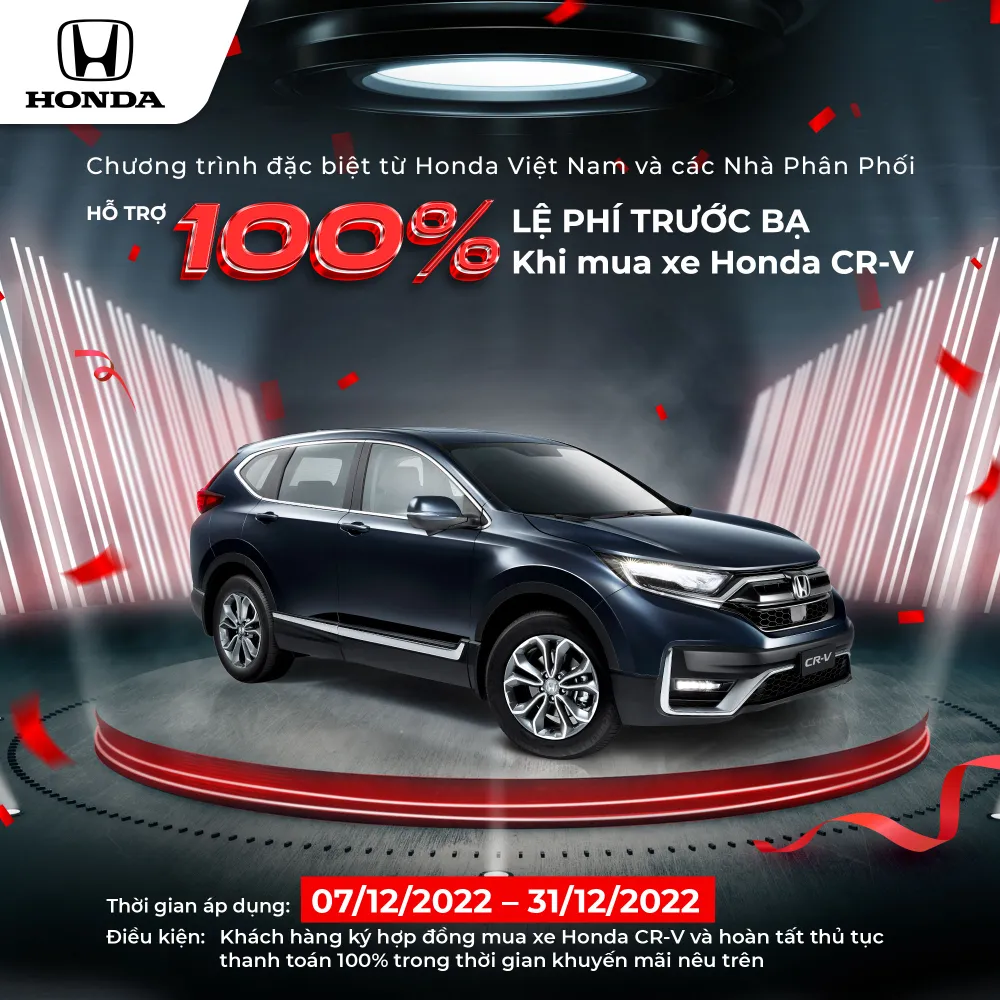 Nhận ngay ưu đãi 100% lệ phí trước bạ khi mua Honda CR-V  ảnh 1