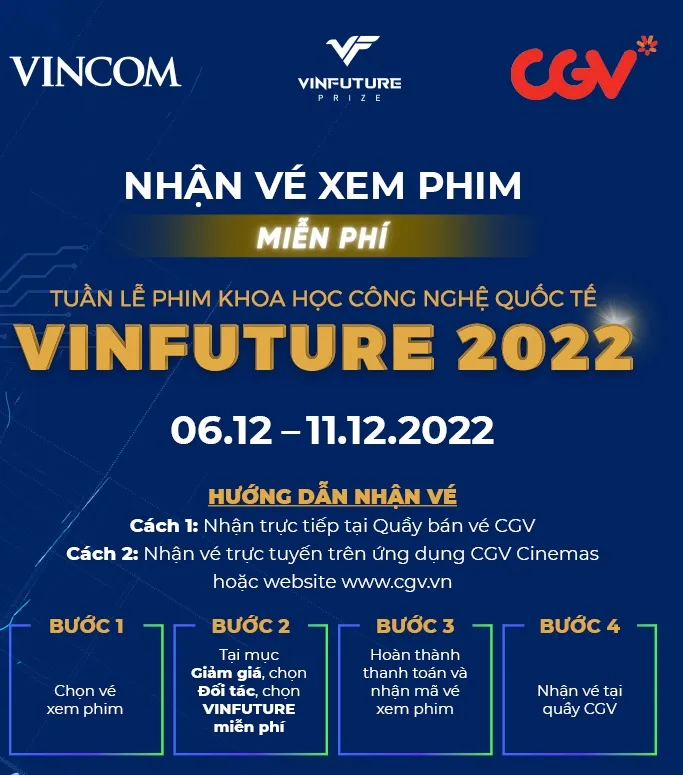 25.000 vé xem phim CGV miễn phí trong Tuần lễ phim Khoa học Công nghệ quốc tế VinFuture ảnh 1