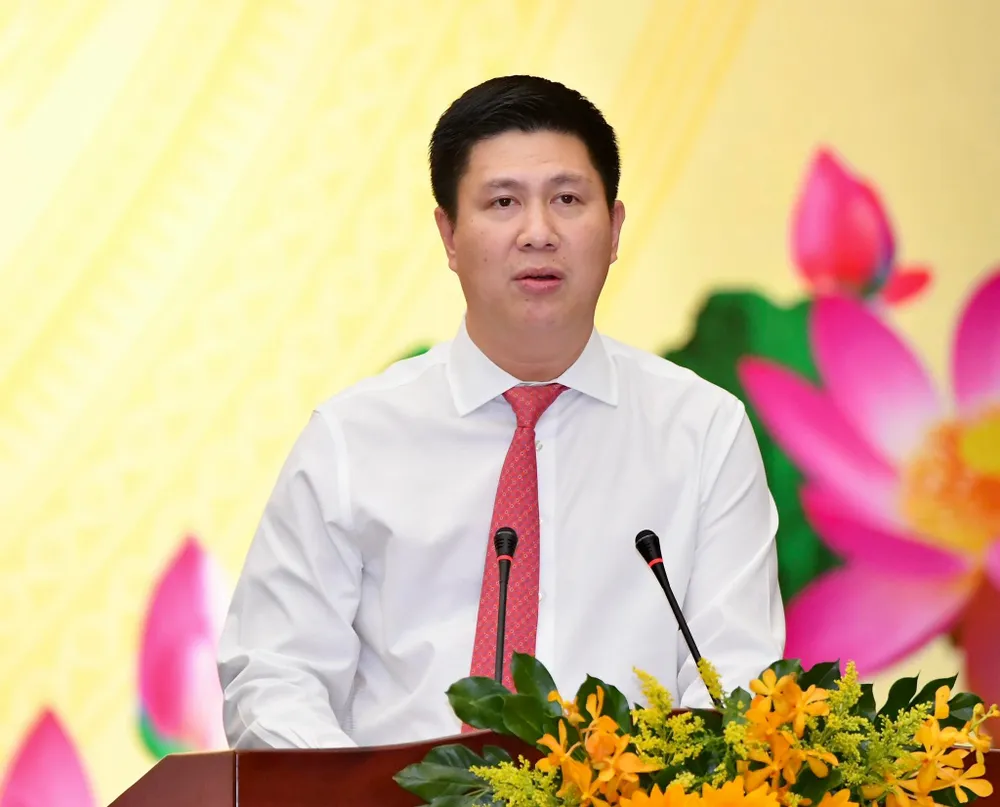 Vụ trưởng Vụ Thông tin đối ngoại và Hợp tác quốc tế Nguyễn Quế Lâm thông tin tại hội nghị. Ảnh: VIỆT DŨNG Vụ trưởng Vụ Thông tin đối ngoại và Hợp tác quốc tế Nguyễn Quế Lâm thông tin tại hội nghị. Ảnh: VIỆT DŨNG