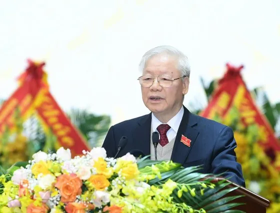 Tổng Bí thư Nguyễn Phú Trọng phát biểu chỉ đạo đại hội. Ảnh: VIẾT CHUNG