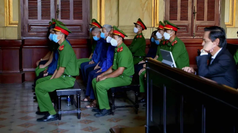 Các bị cáo tại phiên tòa