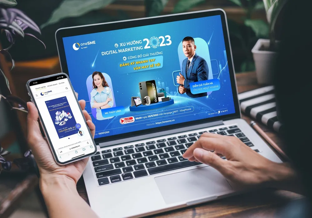 “Xu hướng Digital Marketing 2023 và tầm quan trọng của chuyển đổi số trong kinh doanh” sẽ được livestream trực tiếp trên Fanpage chính thức của VNPT VinaPhone và oneSME shop