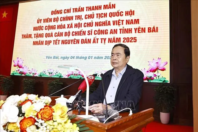 Chủ tịch Quốc hội Trần Thanh Mẫn phát biểu. Ảnh: TTXVN