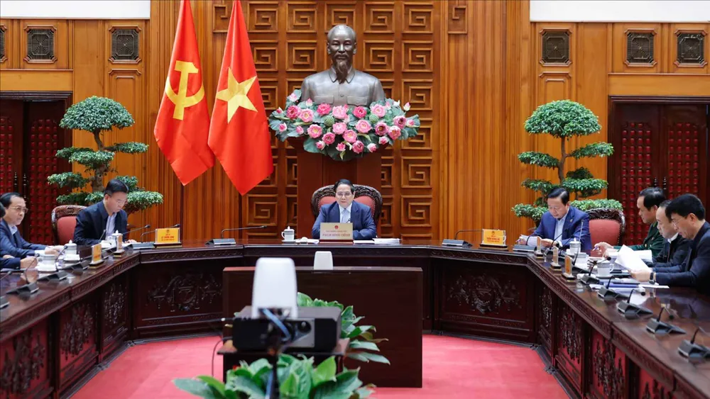 Thủ tướng Phạm Minh Chính chủ trì cuộc họp về tiến độ triển khai dự án đầu tư xây dựng đường bộ cao tốc Châu Đốc - Cần Thơ - Sóc Trăng.jpg