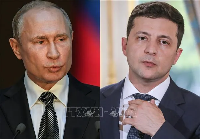 Tổng thống Nga Vladimir Putin và Tổng thống Ukraine Volodymyr Zelensky. Ảnh tư liệu: AFP/TTXVN