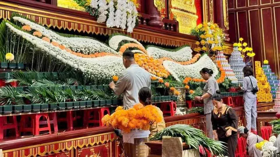 Cung Trúc Lâm tại khu danh thắng Yên Tử (Uông Bí, Quảng Ninh) đang chuẩn bị công tác rước và tôn trí xá lợi Đức Phật