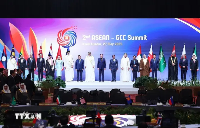 Thủ tướng Phạm Minh Chính cùng lãnh đạo các nước ASEAN và GCC tại Hội nghị Cấp cao ASEAN-GCC lần thứ hai. Ảnh: TTXVN