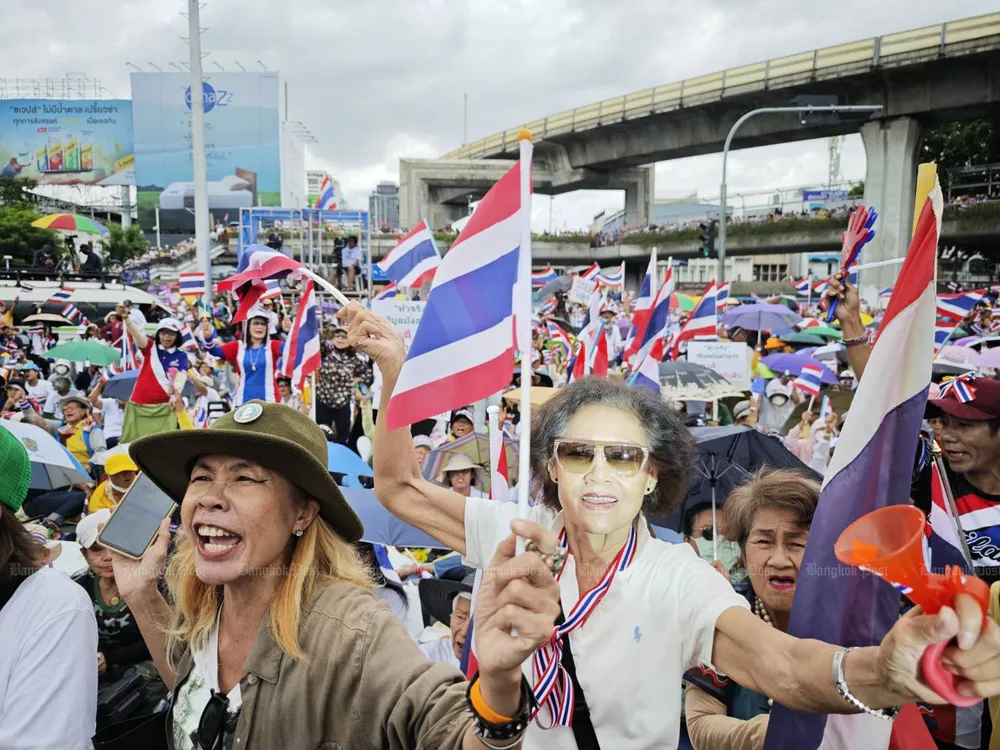 Người biểu tình tại thủ đô Bangkok, Thái Lan. Ảnh: BANGKOK POST