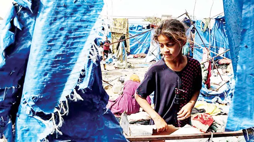 Trẻ em Gaza tại nơi ở bị Israel không kích. Ảnh: UNICEF