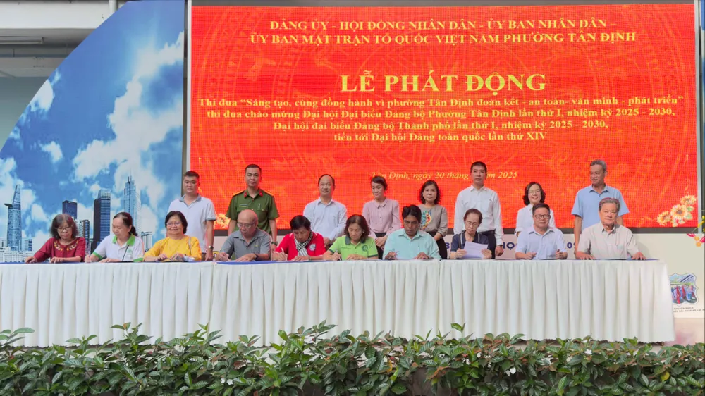 Các đơn vị phường Tân Định ký kết giao ước thi đua