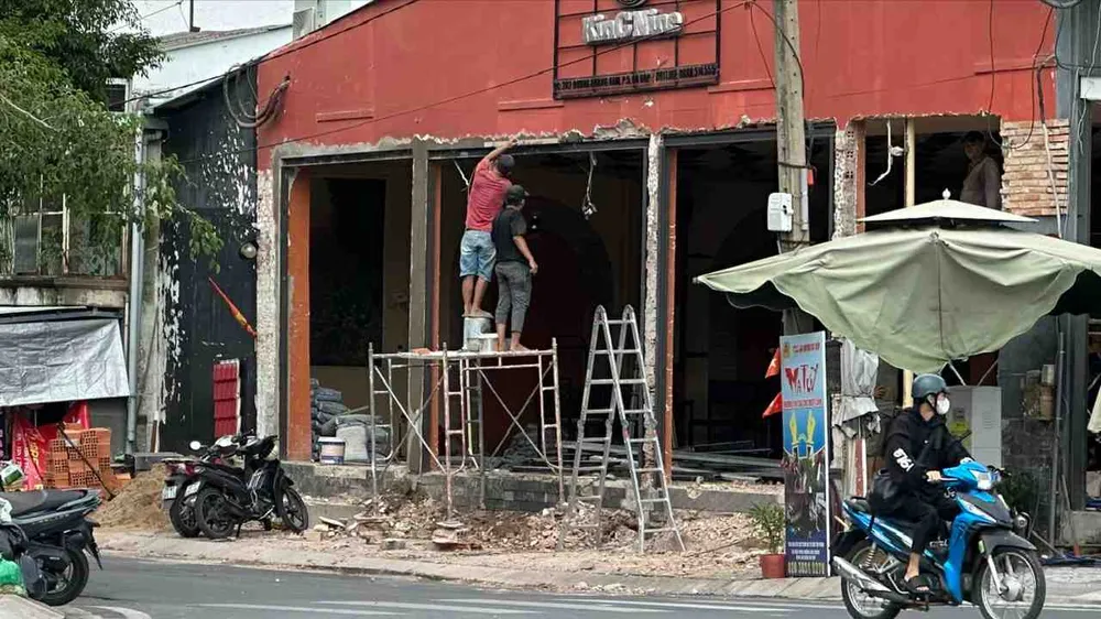 Một công trình sửa chữa tại đường Dương Quảng Hàm, phường An Nhơn