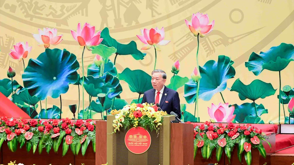 Tổng Bí thư Tô Lâm phát biểu tại lễ kỷ niệm. Ảnh: ĐỖ TRUNG