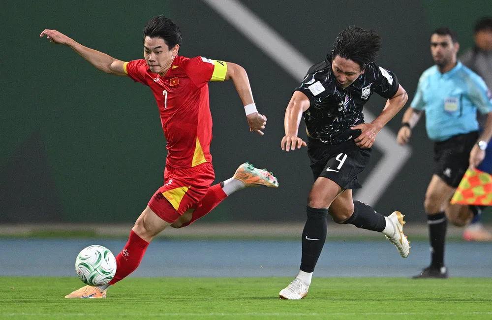 Tuyển thủ Đình Bắc với màn trình diễn tại Vòng chung kết giải bóng đá U23 châu Á 2026 (ẢNH: THANH QUỐC)