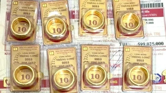 Sáng 4-2, giá vàng nhẫn 9999 tăng mạnh hơn giá vàng miếng SJC