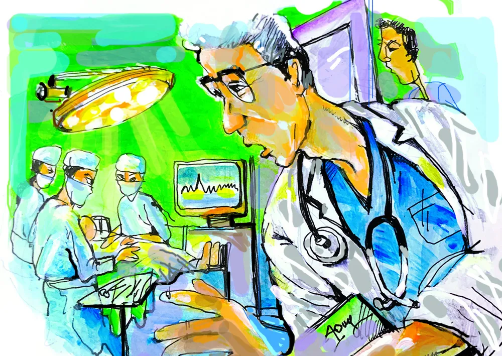 Bên hành lang bệnh viện