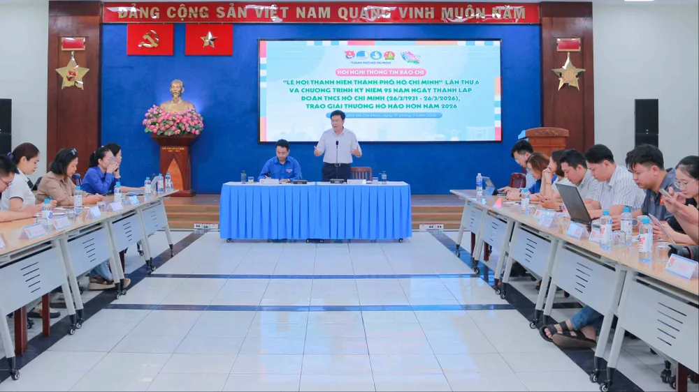 Quang cảnh hội nghị thông tin về việc tổ chức Lễ hội Thanh niên TPHCM 