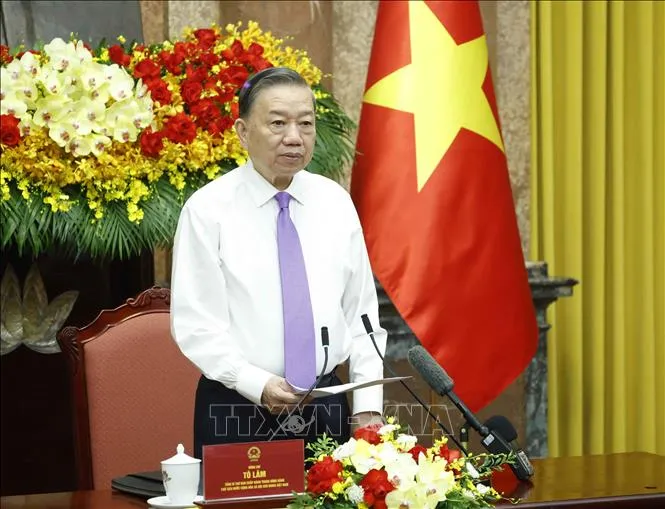 Tổng Bí thư, Chủ tịch nước Tô Lâm phát biểu. Ảnh: TTXVN
