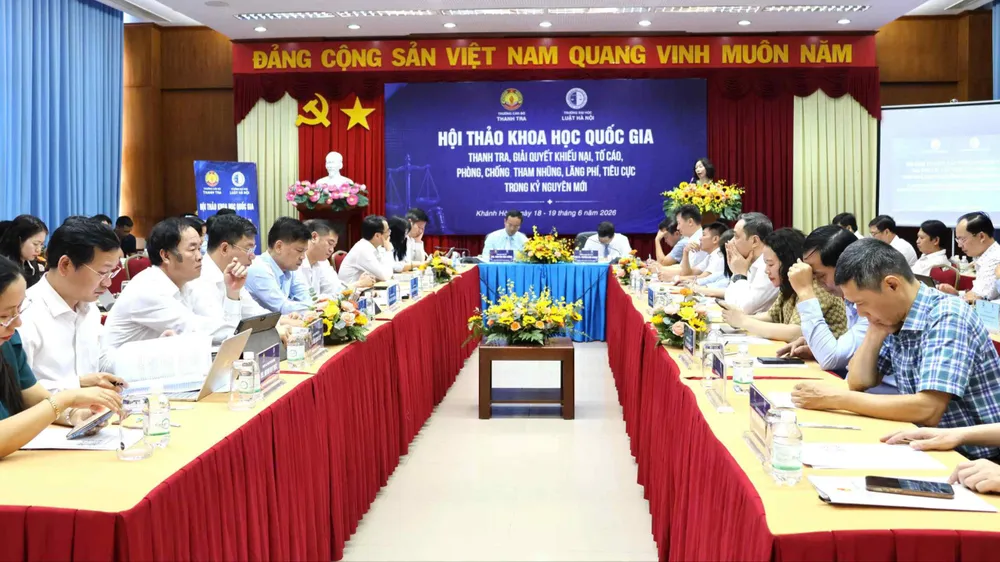 Quang cảnh hội thảo “Thanh tra, giải quyết khiếu nại, tố cáo, phòng, chống tham nhũng, lãng phí, tiêu cực trong kỷ nguyên mới”