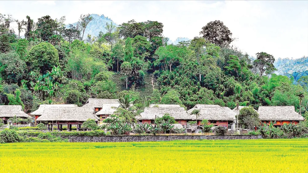 Làng quê yên bình tại thôn Tân Lập, xã Tân Trào, tỉnh Tuyên Quang (ẢNH: UÔNG NGỌC)