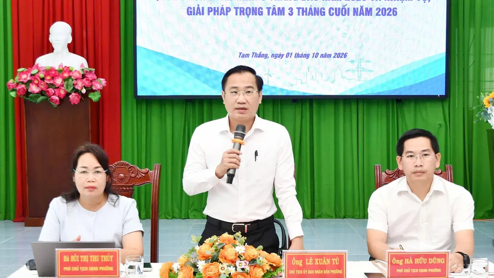 Hội nghị sơ kết đánh giá tình hình thực hiện nhiệm vụ kinh tế - xã hội, quốc phòng - an ninh 9 tháng đầu năm tại phường Tam Thắng