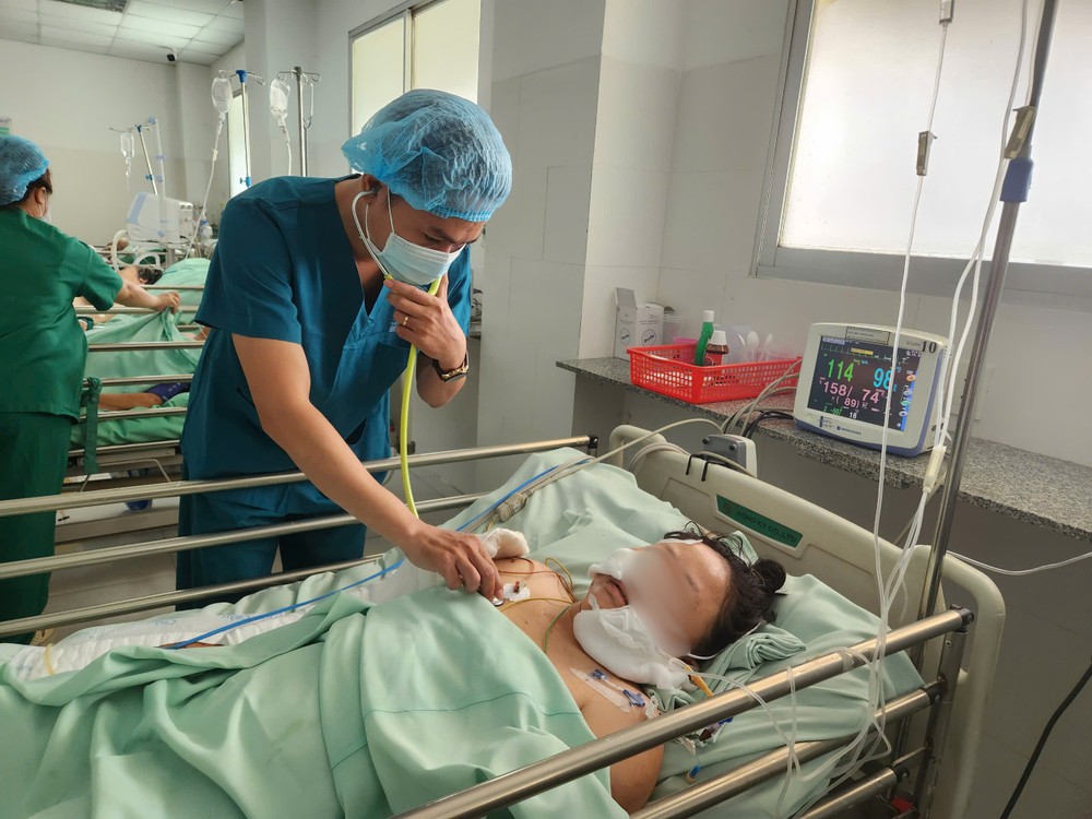 After being attacked by a pit bull, this woman underwent a five-hour surgery